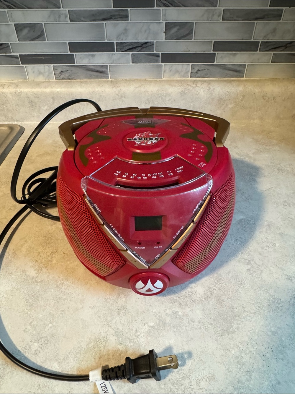 Bakugan Portable Top-Loading CD Boombox With An AM/FM Radio!